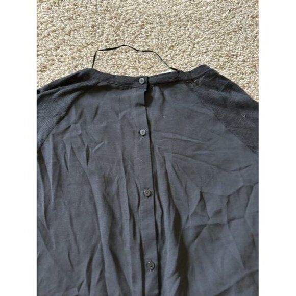 Bench Womens Long Sleeve Button up High Low Shirt Black Size Small Activewear - Picture 15 of 16